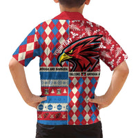 Personalized Antigua & Barbuda Cricket Christmas Family Matching Off Shoulder Short Dress and Hawaiian Shirt Merry Xmas Falcons - Wonder Print Shop