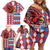 Personalized Antigua & Barbuda Cricket Christmas Family Matching Off Shoulder Short Dress and Hawaiian Shirt Merry Xmas Falcons - Wonder Print Shop
