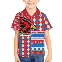 Personalized Antigua & Barbuda Cricket Christmas Family Matching Off Shoulder Short Dress and Hawaiian Shirt Merry Xmas Falcons - Wonder Print Shop