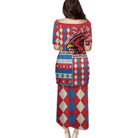 Personalized Antigua & Barbuda Cricket Christmas Family Matching Puletasi and Hawaiian Shirt Merry Xmas Falcons - Wonder Print Shop