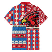 Personalized Antigua & Barbuda Cricket Christmas Family Matching Short Sleeve Bodycon Dress and Hawaiian Shirt Merry Xmas Falcons - Wonder Print Shop