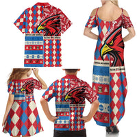 Personalized Antigua & Barbuda Cricket Christmas Family Matching Summer Maxi Dress and Hawaiian Shirt Merry Xmas Falcons - Wonder Print Shop