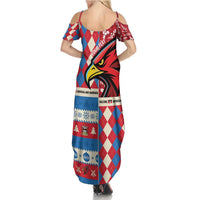 Personalized Antigua & Barbuda Cricket Christmas Family Matching Summer Maxi Dress and Hawaiian Shirt Merry Xmas Falcons - Wonder Print Shop