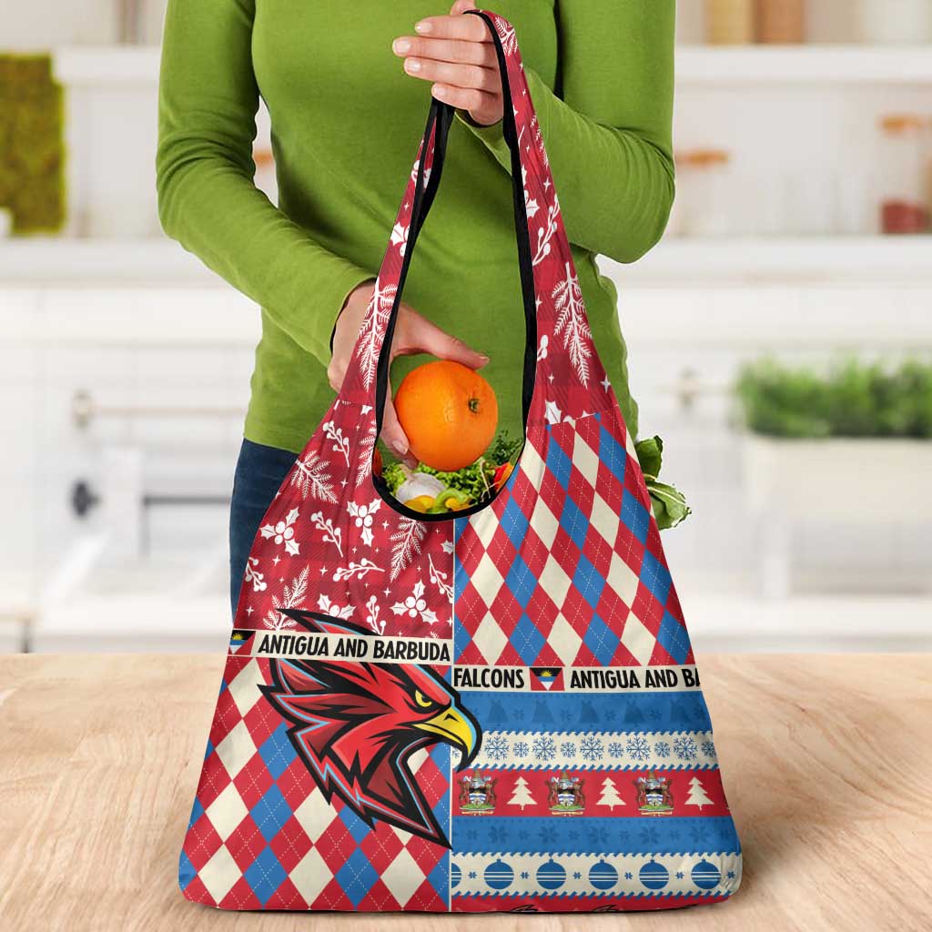 Antigua & Barbuda Cricket Christmas Grocery Bag Merry Xmas Falcons - Wonder Print Shop