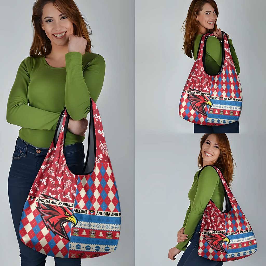 Antigua & Barbuda Cricket Christmas Grocery Bag Merry Xmas Falcons - Wonder Print Shop