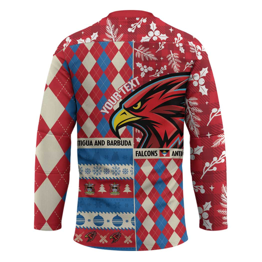 Personalized Antigua & Barbuda Cricket Christmas Hockey Jersey Merry Xmas Falcons - Wonder Print Shop