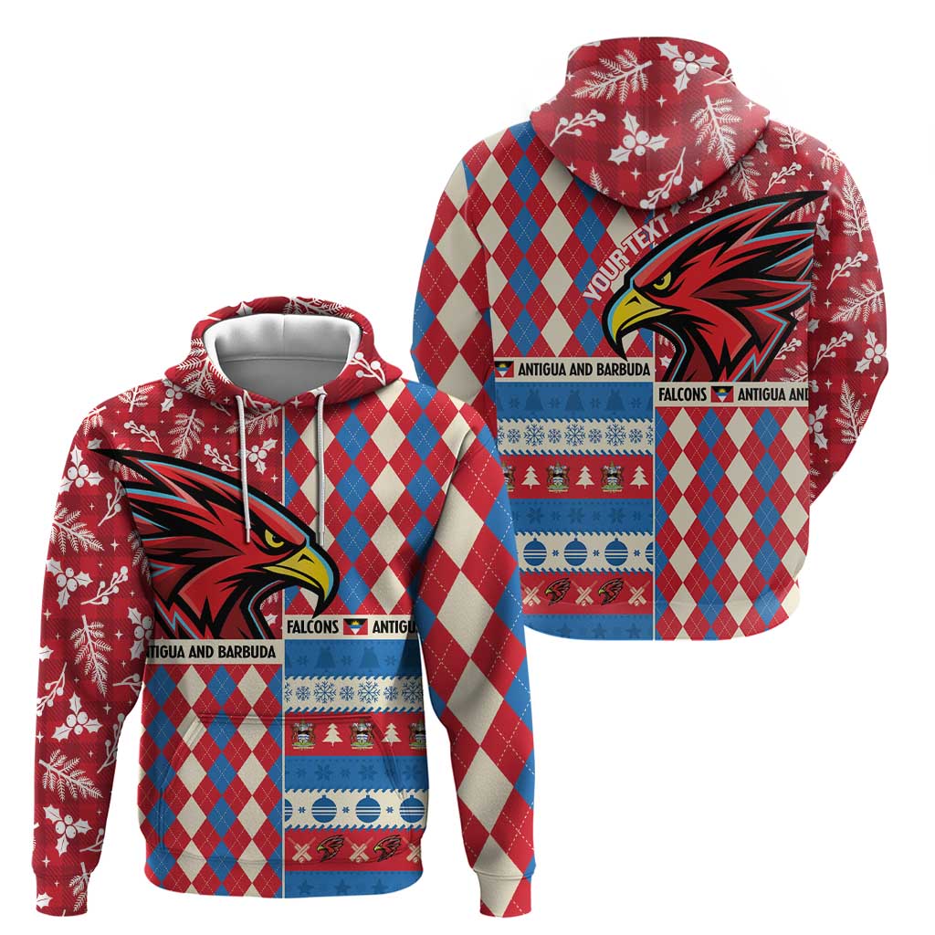 Personalized Antigua & Barbuda Cricket Christmas Hoodie Merry Xmas Falcons - Wonder Print Shop