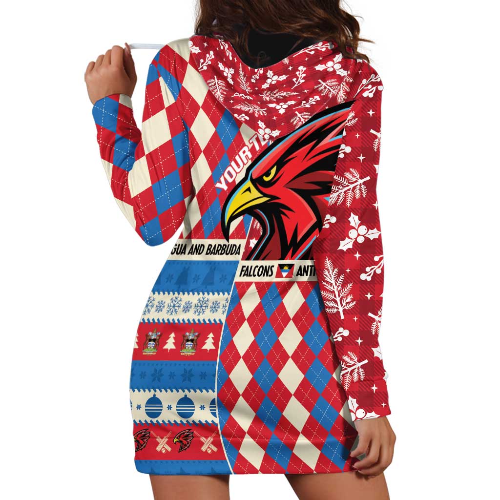 Personalized Antigua & Barbuda Cricket Christmas Hoodie Dress Merry Xmas Falcons - Wonder Print Shop