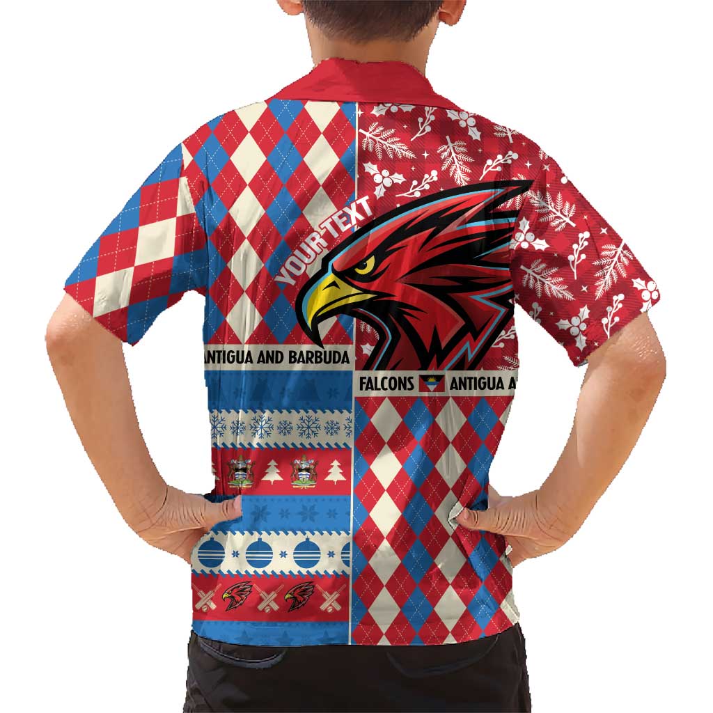 Personalized Antigua & Barbuda Cricket Christmas Kid Hawaiian Shirt Merry Xmas Falcons - Wonder Print Shop