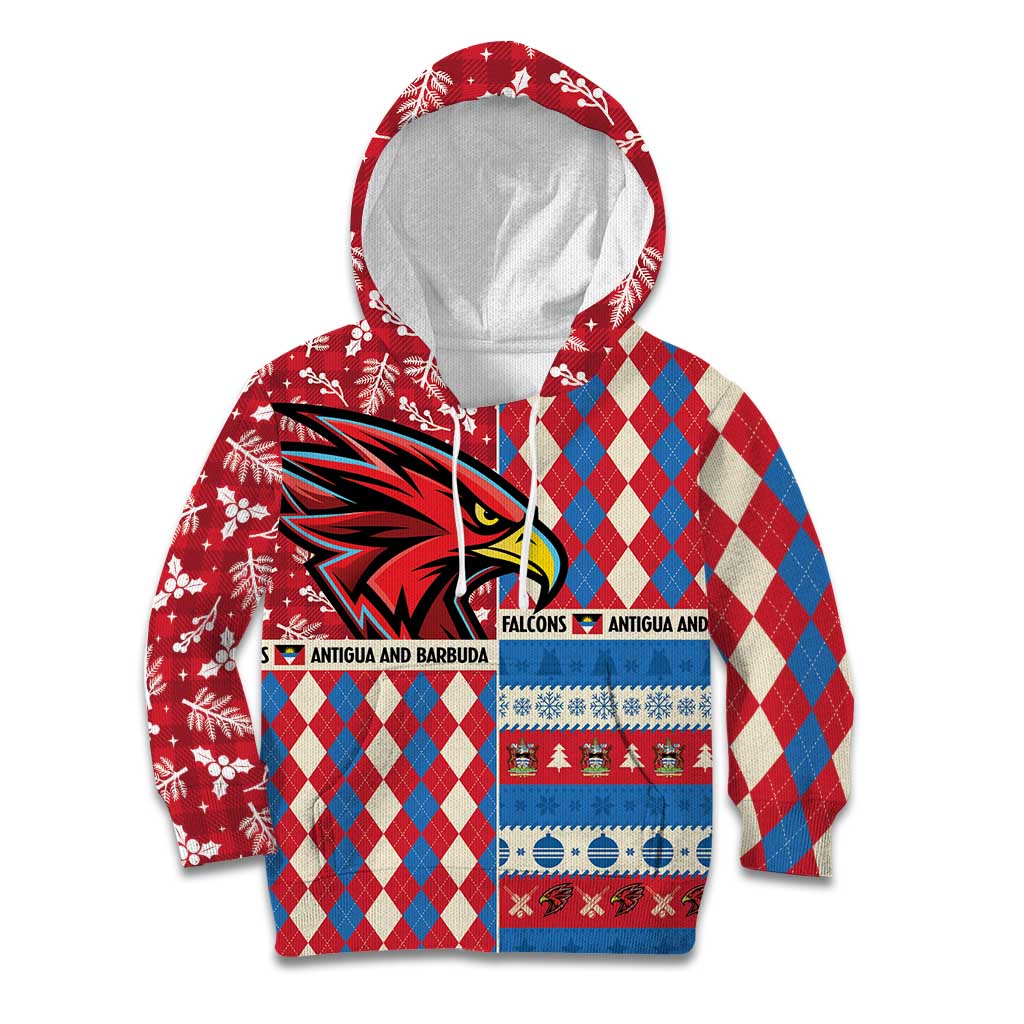 Personalized Antigua & Barbuda Cricket Christmas Kid Hoodie Merry Xmas Falcons - Wonder Print Shop