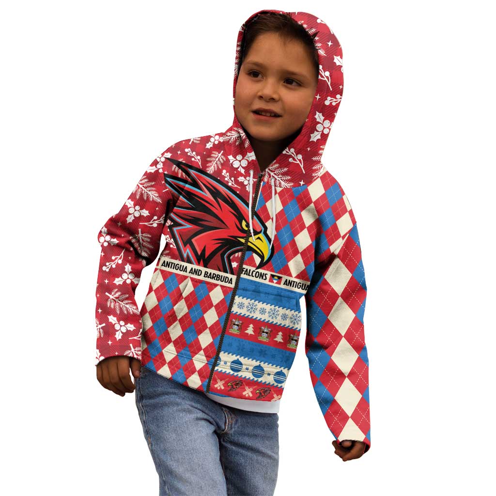 Personalized Antigua & Barbuda Cricket Christmas Kid Hoodie Merry Xmas Falcons - Wonder Print Shop