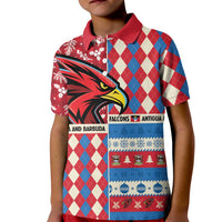 Personalized Antigua & Barbuda Cricket Christmas Kid Polo Shirt Merry Xmas Falcons - Wonder Print Shop