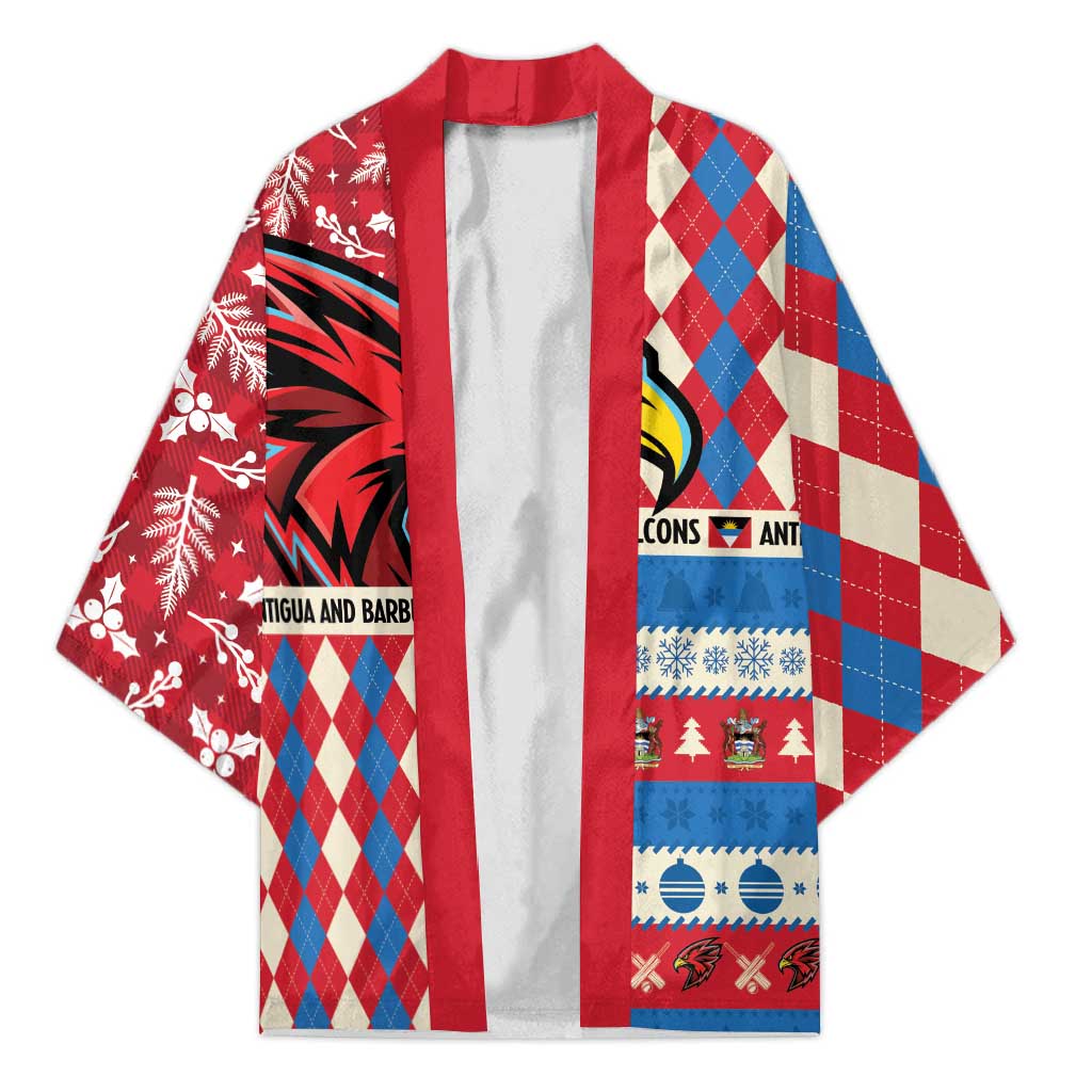 Personalized Antigua & Barbuda Cricket Christmas Kimono Merry Xmas Falcons - Wonder Print Shop