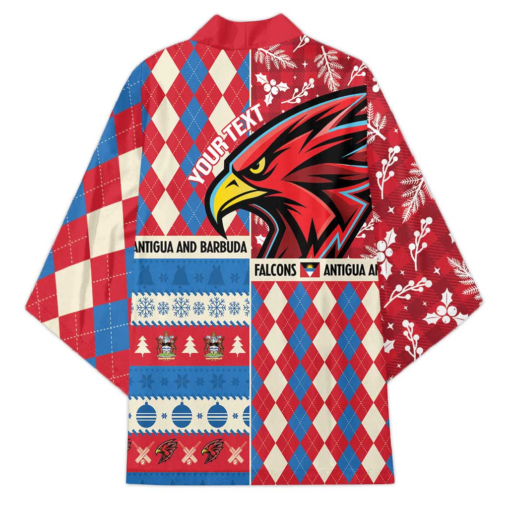 Personalized Antigua & Barbuda Cricket Christmas Kimono Merry Xmas Falcons - Wonder Print Shop