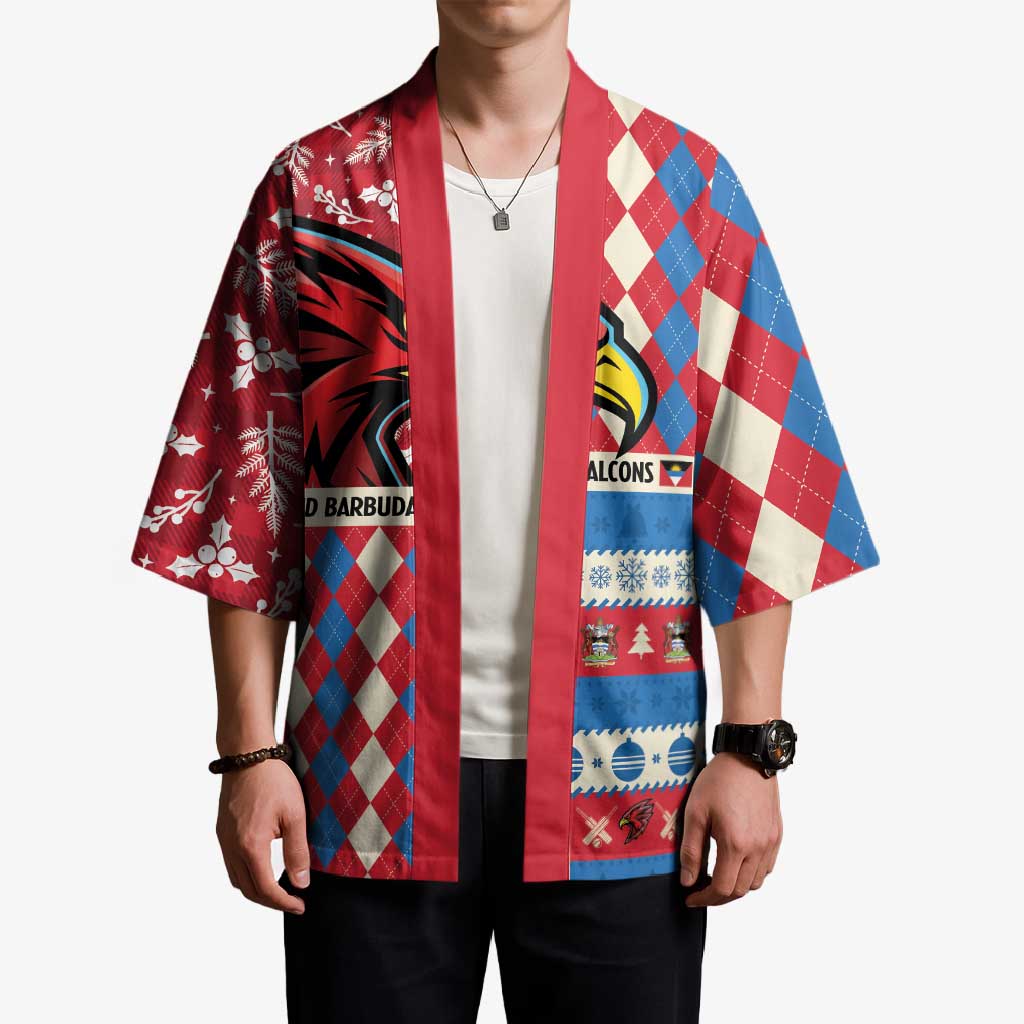 Personalized Antigua & Barbuda Cricket Christmas Kimono Merry Xmas Falcons - Wonder Print Shop