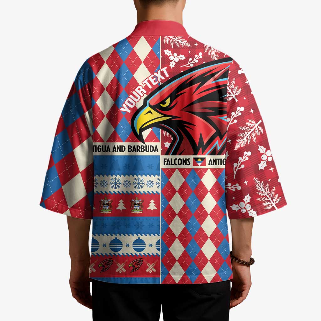 Personalized Antigua & Barbuda Cricket Christmas Kimono Merry Xmas Falcons - Wonder Print Shop