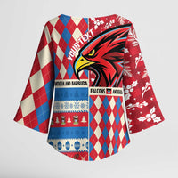 Personalized Antigua & Barbuda Cricket Christmas Kimono Sleeve Blouse Merry Xmas Falcons - Wonder Print Shop