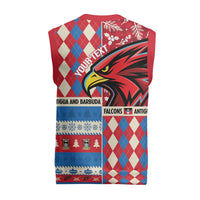 Personalized Antigua and Barbuda Cricket Christmas Knitted V-Neck Vest Merry Xmas Falcons - Wonder Print Shop
