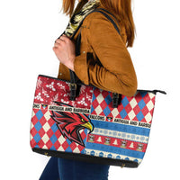 Antigua & Barbuda Cricket Christmas Leather Tote Bag Merry Xmas Falcons - Wonder Print Shop
