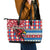 Antigua & Barbuda Cricket Christmas Leather Tote Bag Merry Xmas Falcons - Wonder Print Shop