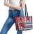 Antigua & Barbuda Cricket Christmas Leather Tote Bag Merry Xmas Falcons - Wonder Print Shop