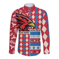 Personalized Antigua & Barbuda Cricket Christmas Long Sleeve Button Shirt Merry Xmas Falcons - Wonder Print Shop