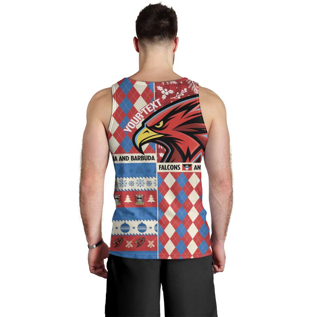 Personalized Antigua & Barbuda Cricket Christmas Men Tank Top Merry Xmas Falcons - Wonder Print Shop