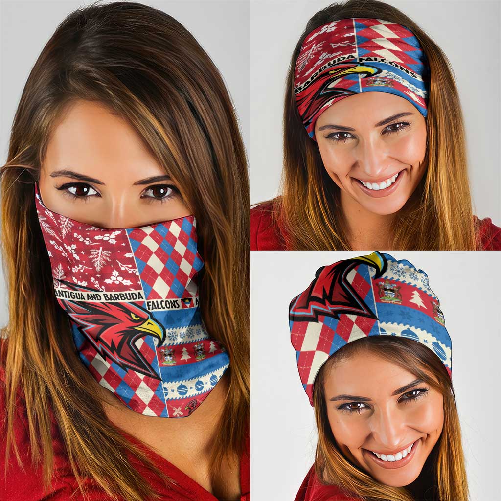 Antigua & Barbuda Cricket Christmas Neck Gaiter Merry Xmas Falcons - Wonder Print Shop
