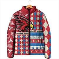 Personalized Antigua & Barbuda Cricket Christmas Padded Jacket Merry Xmas Falcons - Wonder Print Shop