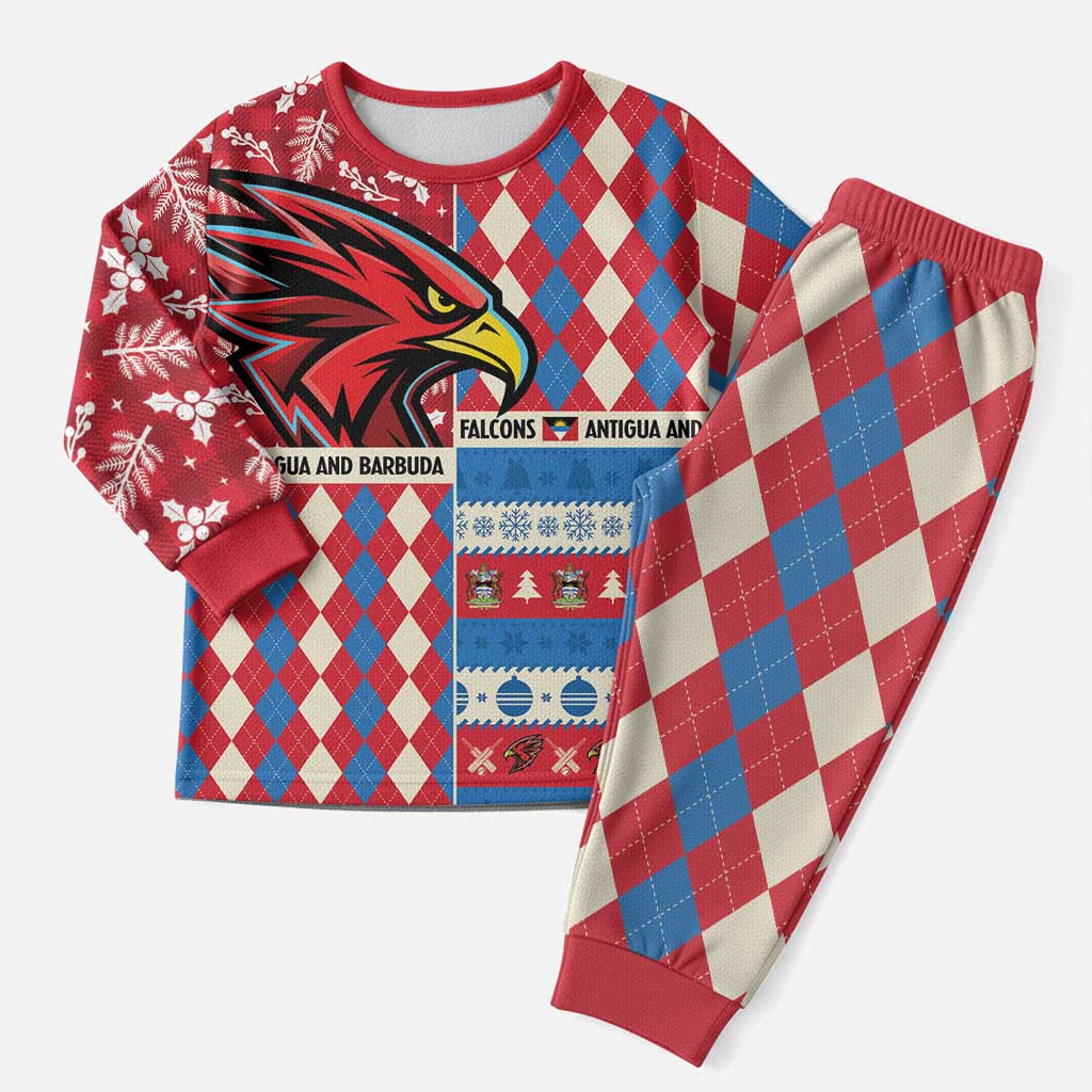 Personalized Antigua and Barbuda Cricket Christmas Pajama Set Merry Xmas Falcons - Wonder Print Shop