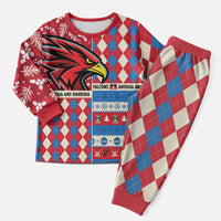 Personalized Antigua and Barbuda Cricket Christmas Pajama Set Merry Xmas Falcons - Wonder Print Shop
