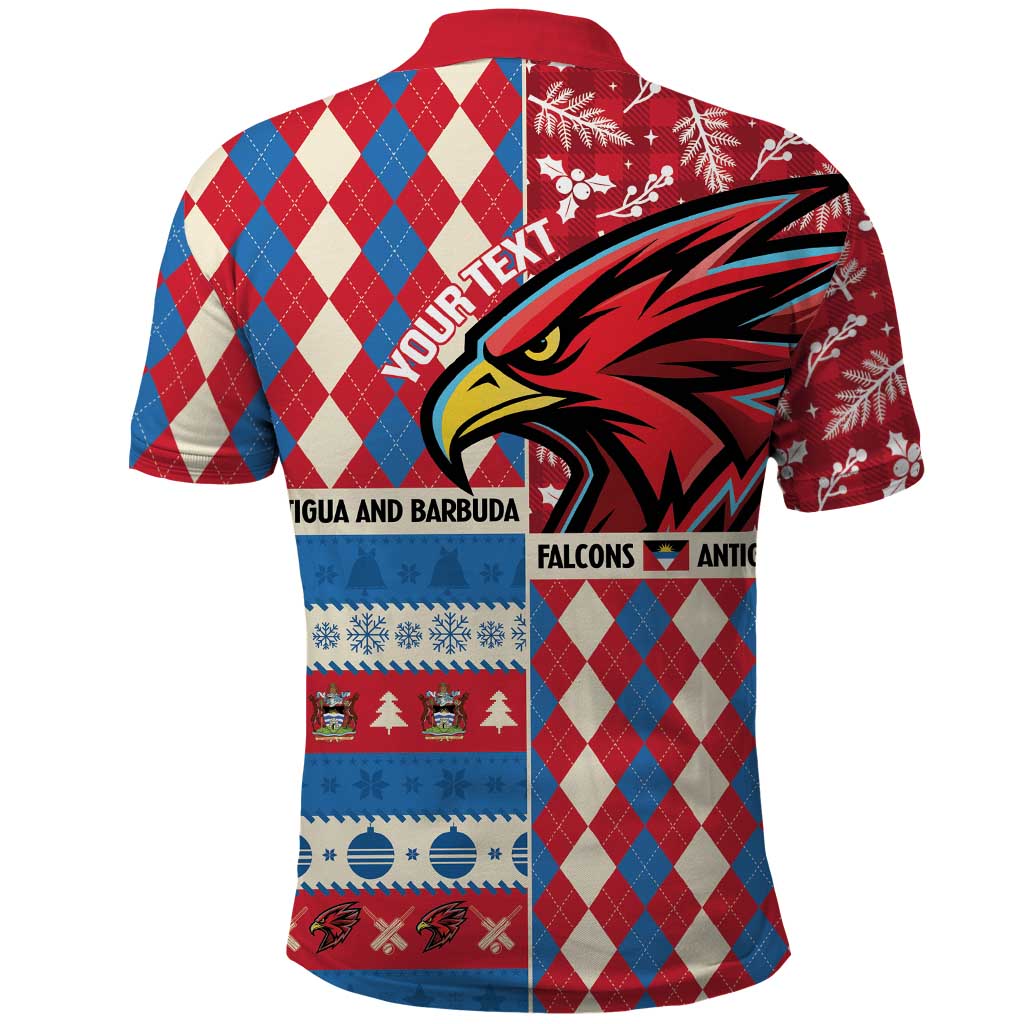 Personalized Antigua & Barbuda Cricket Christmas Polo Shirt Merry Xmas Falcons - Wonder Print Shop