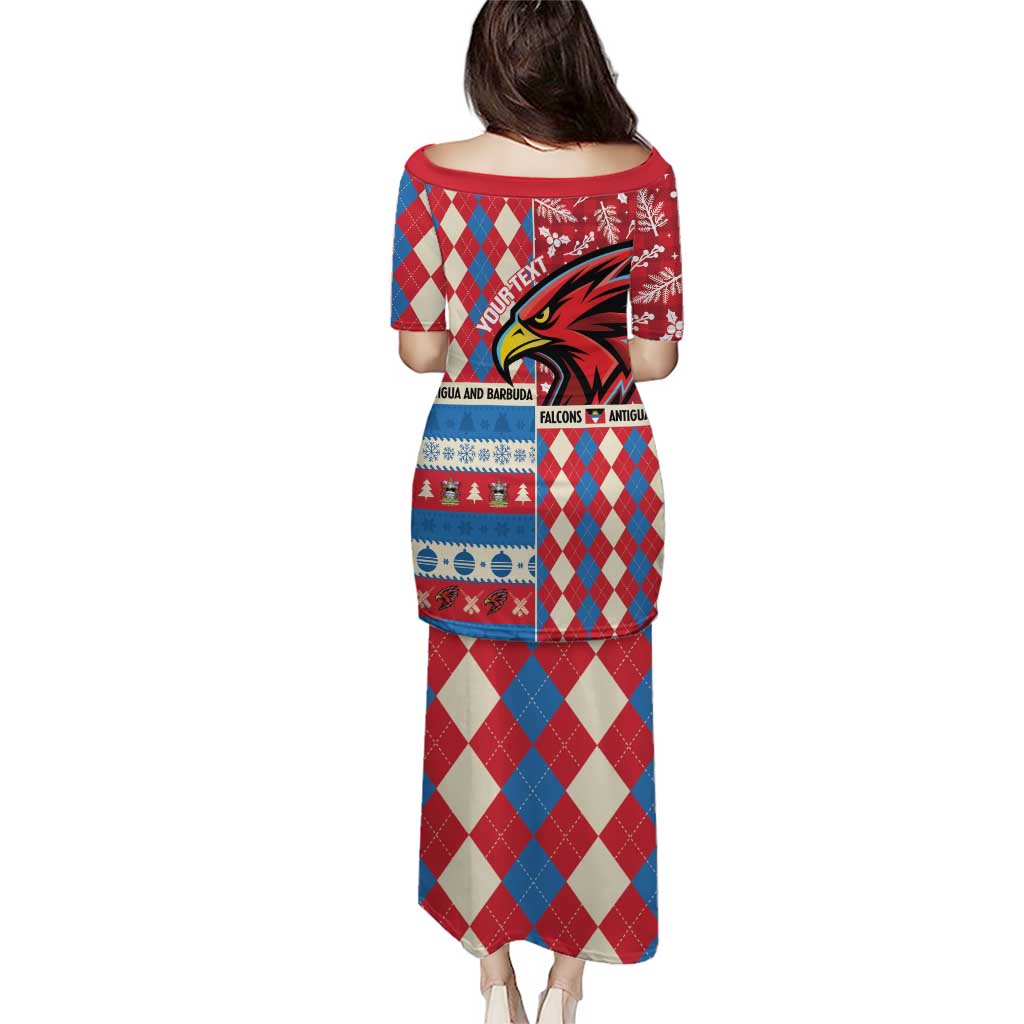 Personalized Antigua & Barbuda Cricket Christmas Puletasi Merry Xmas Falcons - Wonder Print Shop
