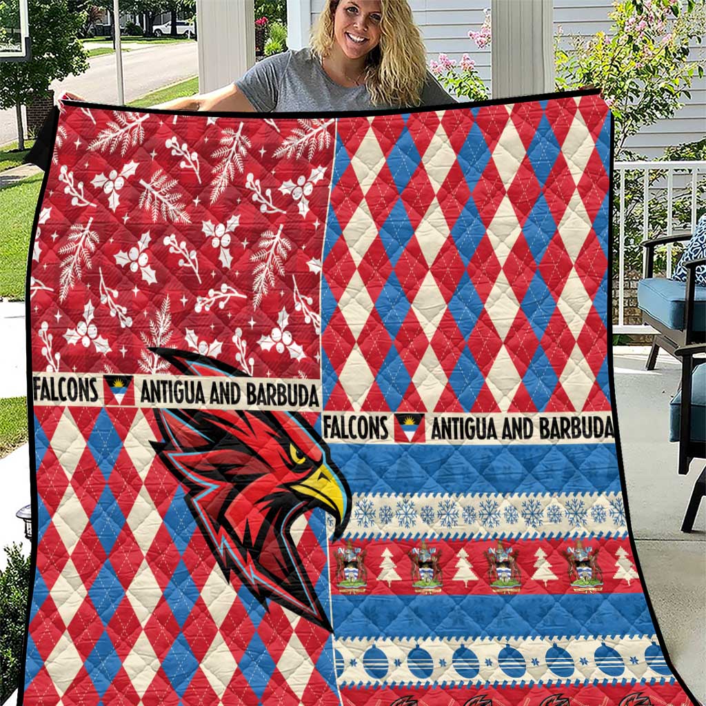Antigua & Barbuda Cricket Christmas Quilt Merry Xmas Falcons - Wonder Print Shop