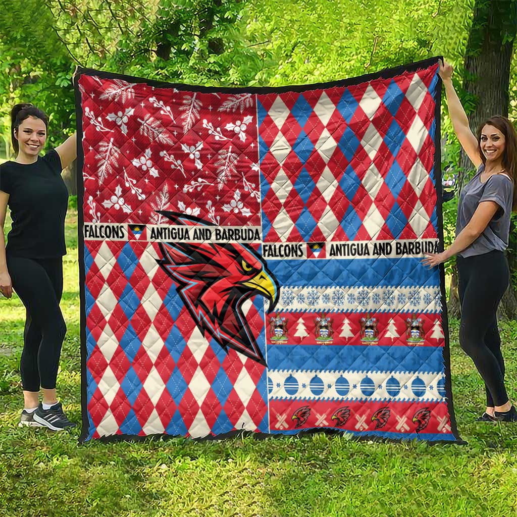 Antigua & Barbuda Cricket Christmas Quilt Merry Xmas Falcons - Wonder Print Shop