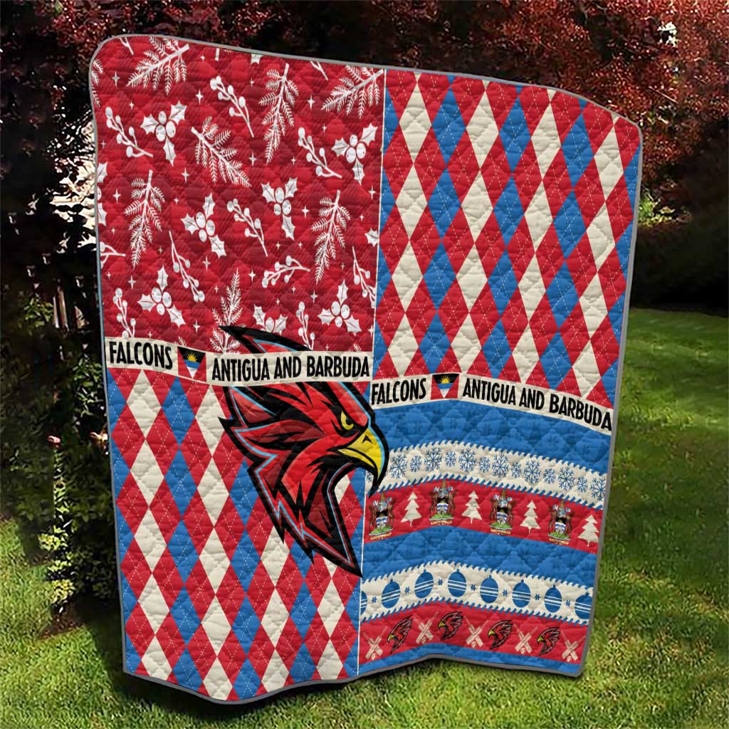 Antigua & Barbuda Cricket Christmas Quilt Merry Xmas Falcons - Wonder Print Shop