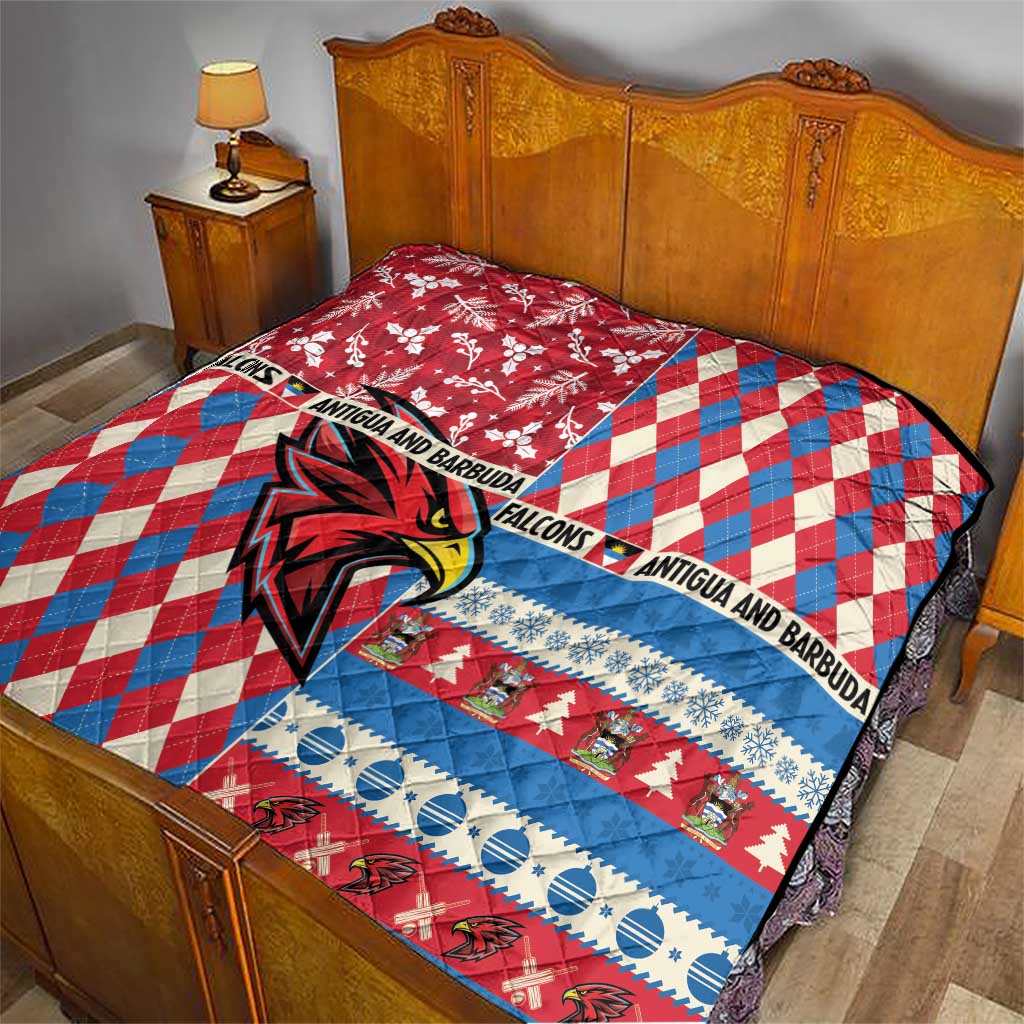 Antigua & Barbuda Cricket Christmas Quilt Merry Xmas Falcons - Wonder Print Shop