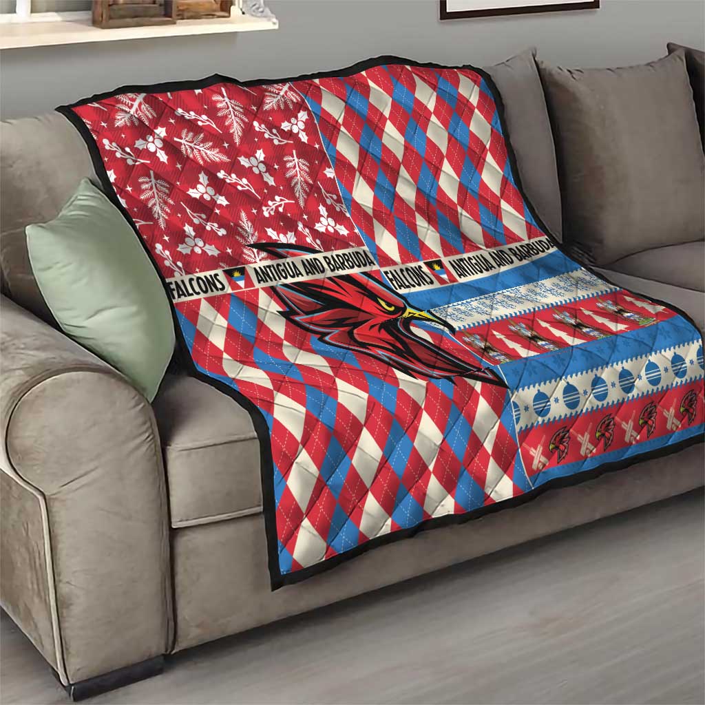 Antigua & Barbuda Cricket Christmas Quilt Merry Xmas Falcons - Wonder Print Shop