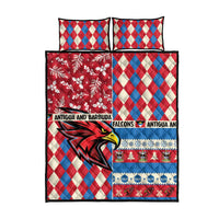 Antigua & Barbuda Cricket Christmas Quilt Bed Set Merry Xmas Falcons - Wonder Print Shop