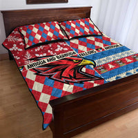 Antigua & Barbuda Cricket Christmas Quilt Bed Set Merry Xmas Falcons - Wonder Print Shop