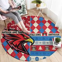 Antigua & Barbuda Cricket Christmas Round Carpet Merry Xmas Falcons - Wonder Print Shop
