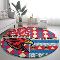 Antigua & Barbuda Cricket Christmas Round Carpet Merry Xmas Falcons - Wonder Print Shop