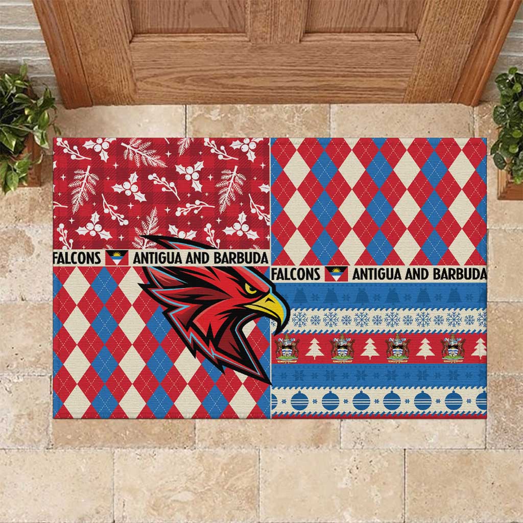 Antigua & Barbuda Cricket Christmas Rubber Doormat Merry Xmas Falcons - Wonder Print Shop