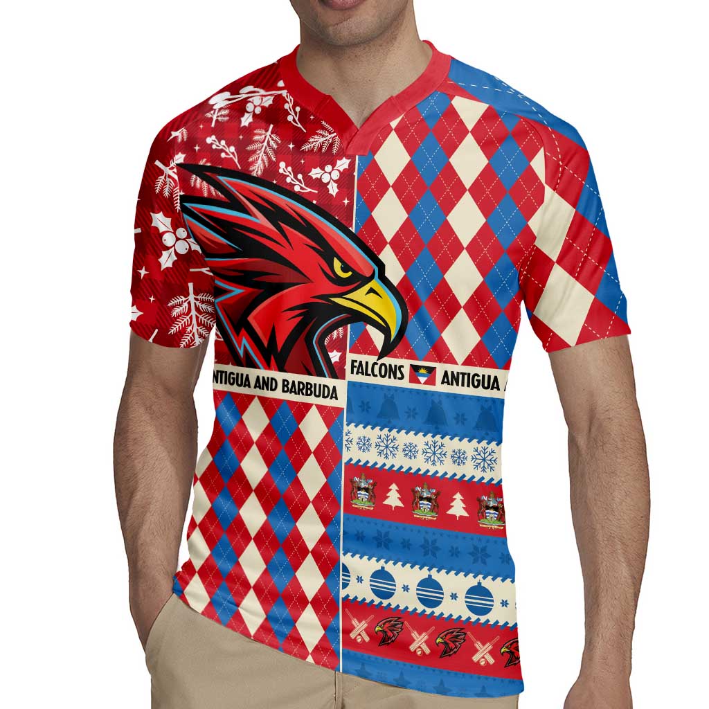 Personalized Antigua & Barbuda Cricket Christmas Rugby Jersey Merry Xmas Falcons - Wonder Print Shop