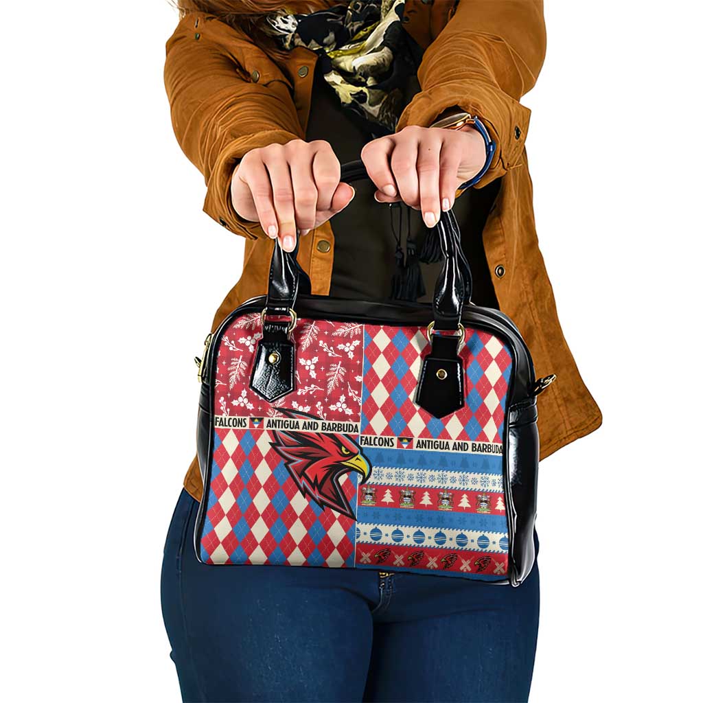 Antigua & Barbuda Cricket Christmas Shoulder Handbag Merry Xmas Falcons - Wonder Print Shop