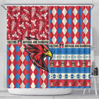 Antigua & Barbuda Cricket Christmas Shower Curtain Merry Xmas Falcons - Wonder Print Shop