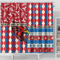 Antigua & Barbuda Cricket Christmas Shower Curtain Merry Xmas Falcons - Wonder Print Shop
