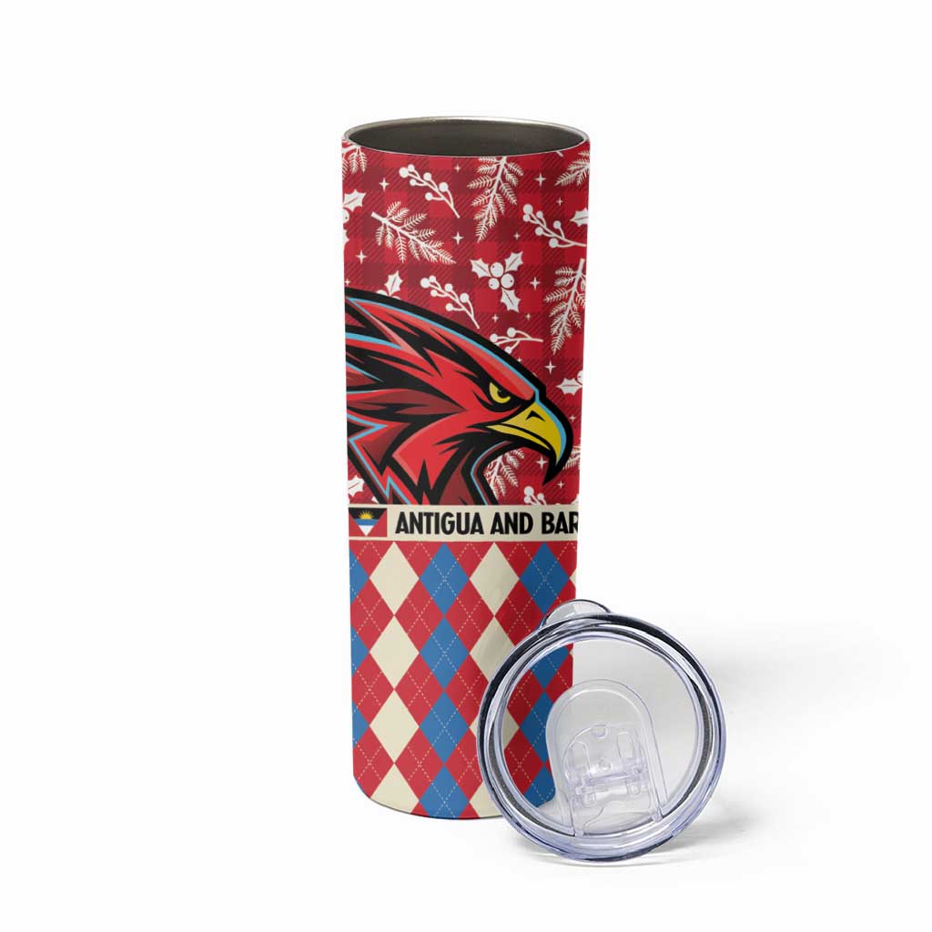 Personalized Antigua & Barbuda Cricket Christmas Skinny Tumbler Merry Xmas Falcons - Wonder Print Shop