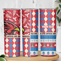 Personalized Antigua & Barbuda Cricket Christmas Skinny Tumbler Merry Xmas Falcons - Wonder Print Shop