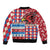 Personalized Antigua & Barbuda Cricket Christmas Sleeve Zip Bomber Jacket Merry Xmas Falcons - Wonder Print Shop